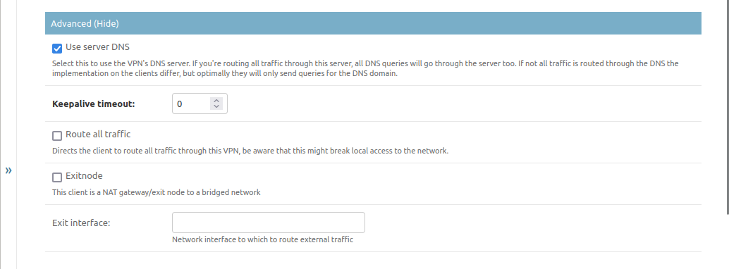 Screenshot of Django Administration Page for Client advanced settings