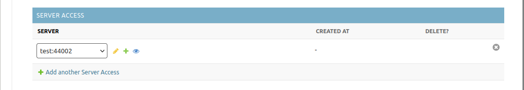 Screenshot of Django Administration Page Server access